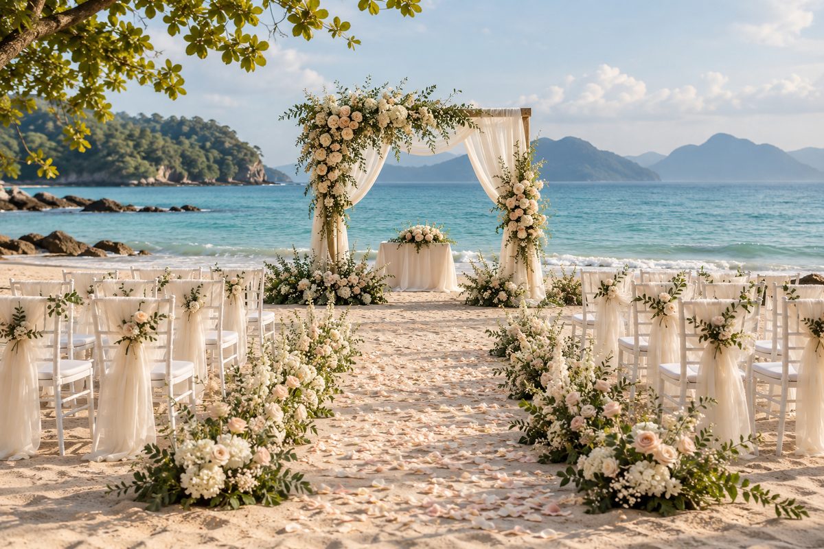 beach classy wedding decoration inspiration in Langkawi