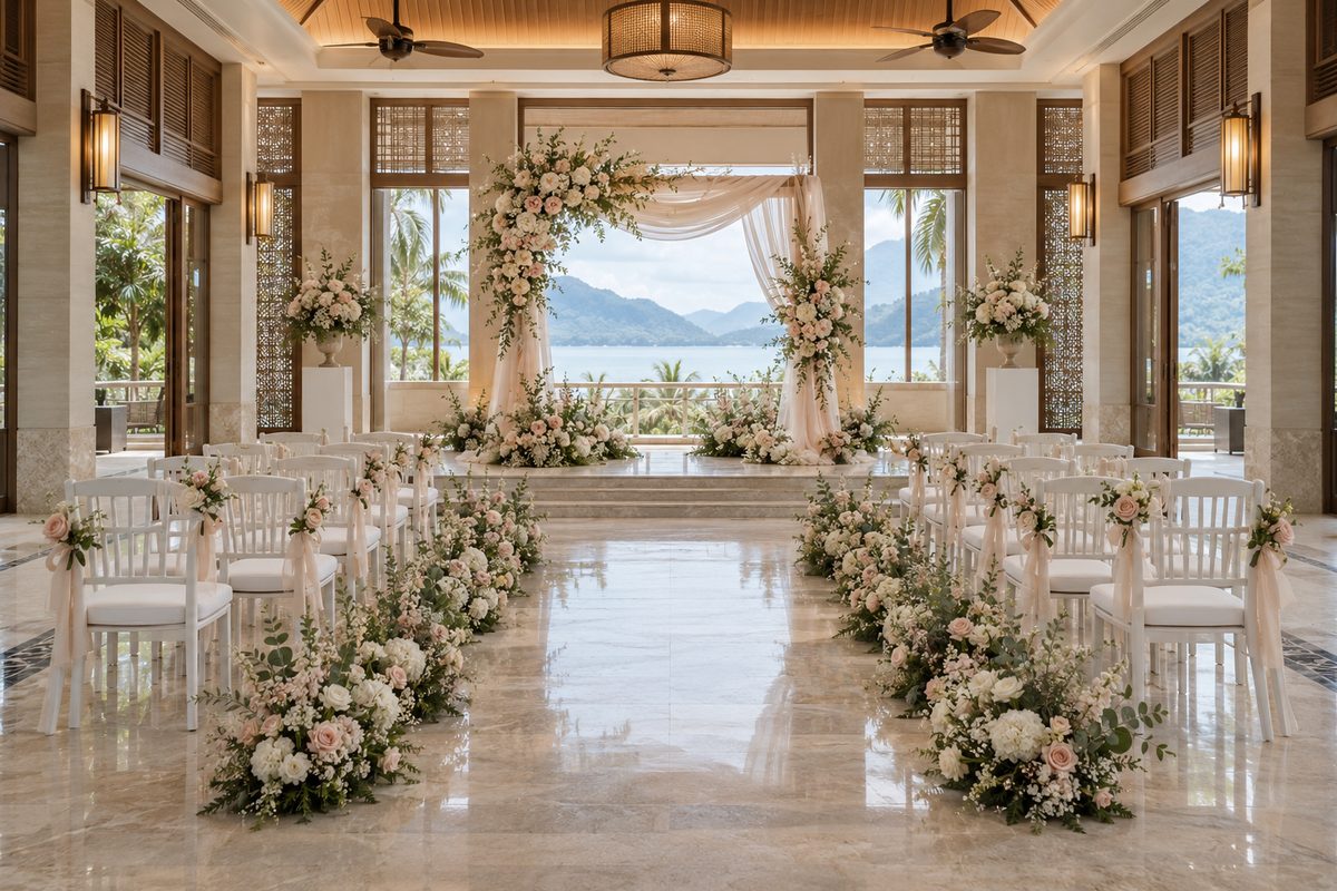 hall classy wedding decoration inspiration in Langkawi