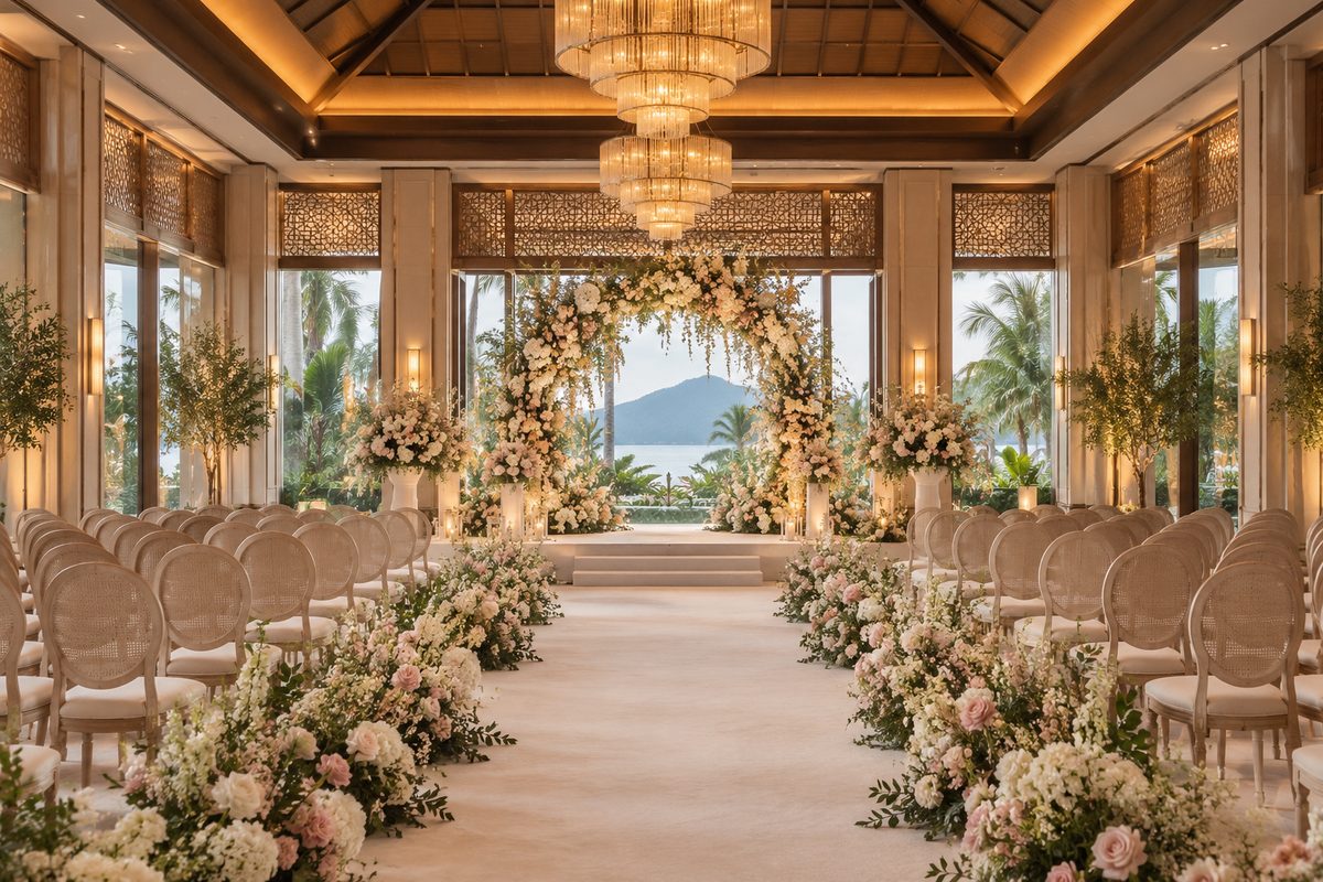 hall luxe wedding decoration inspiration in Langkawi