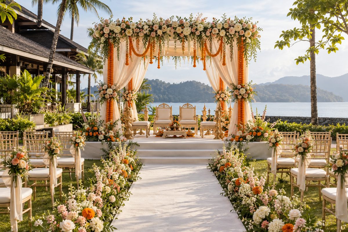 indian classy wedding decoration inspiration in Langkawi