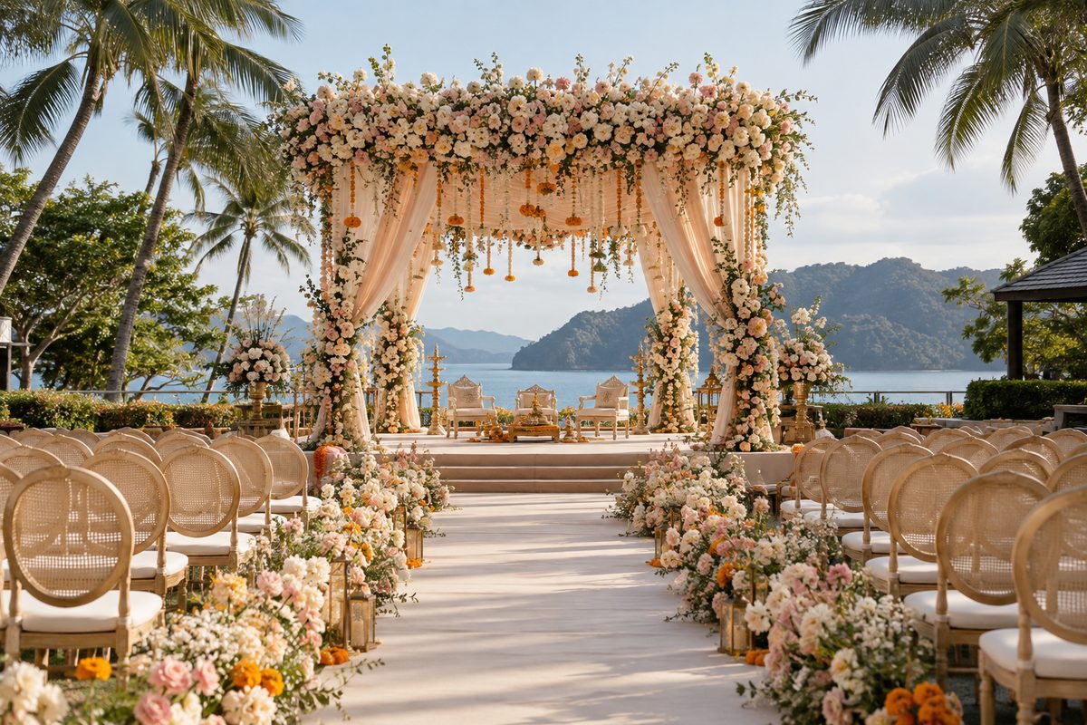 indian luxe wedding decoration inspiration in Langkawi