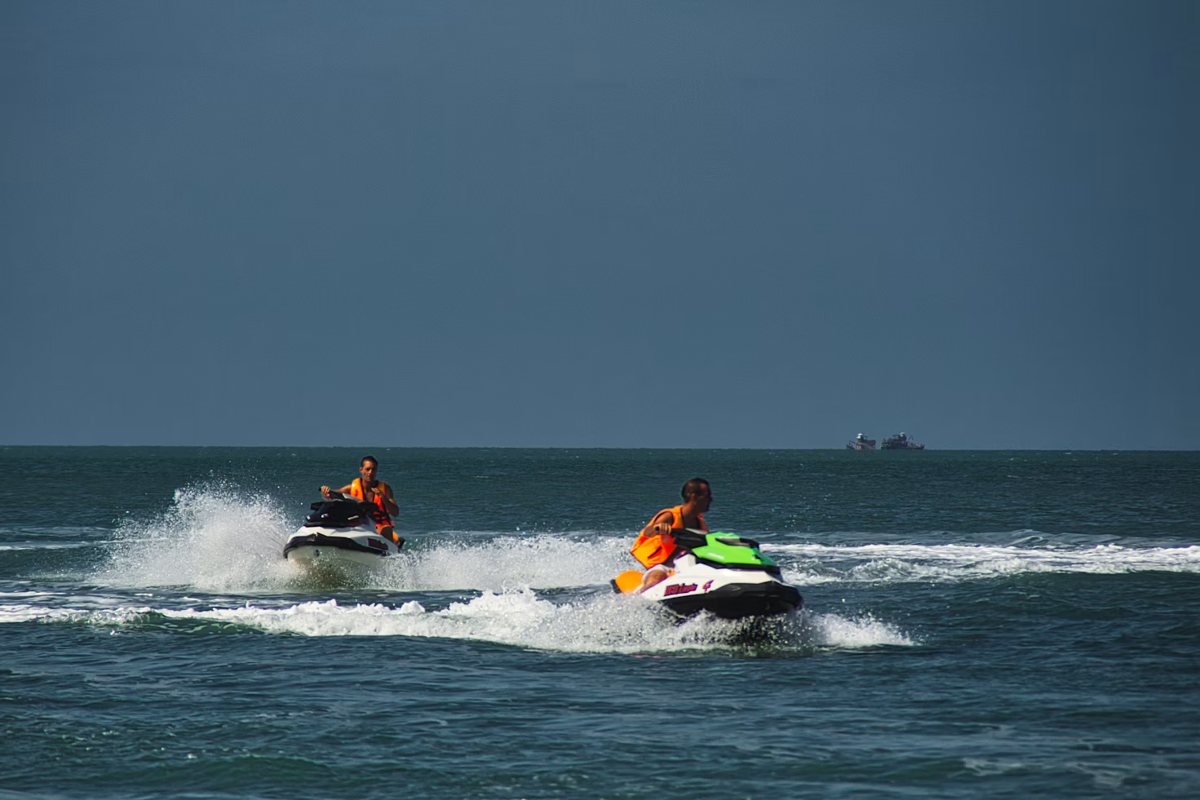 Jet ski riders off the coast of Langkawi