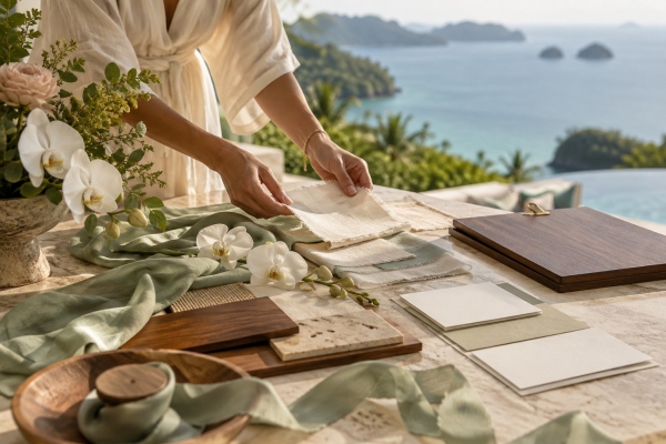 Wedding planning details in ivory and sage &mdash; AI-created inspiration
